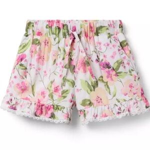 Janie and Jack Floral Print Shorts - Pink and Green